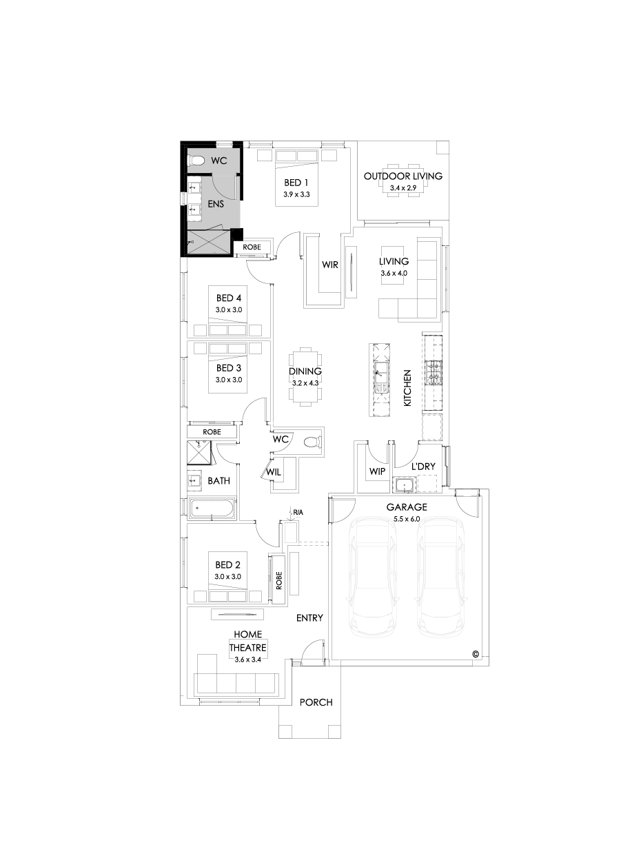 23  Floor Floorplan (Ensuite upgrade - Flipped)
