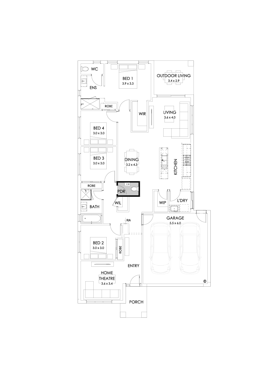 23  Floor Floorplan (Powder room - Flipped)
