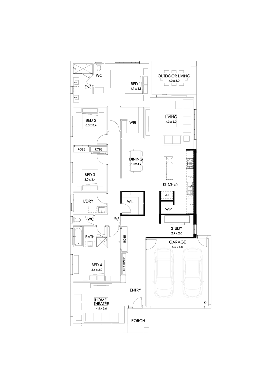 29  Floor Floorplan (Alternate kitchen - Flipped)