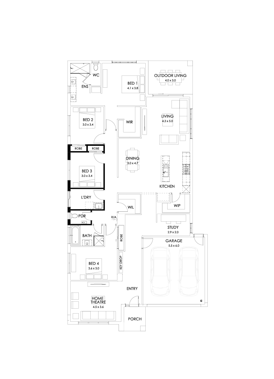 29  Floor Floorplan (Powder room - Flipped)