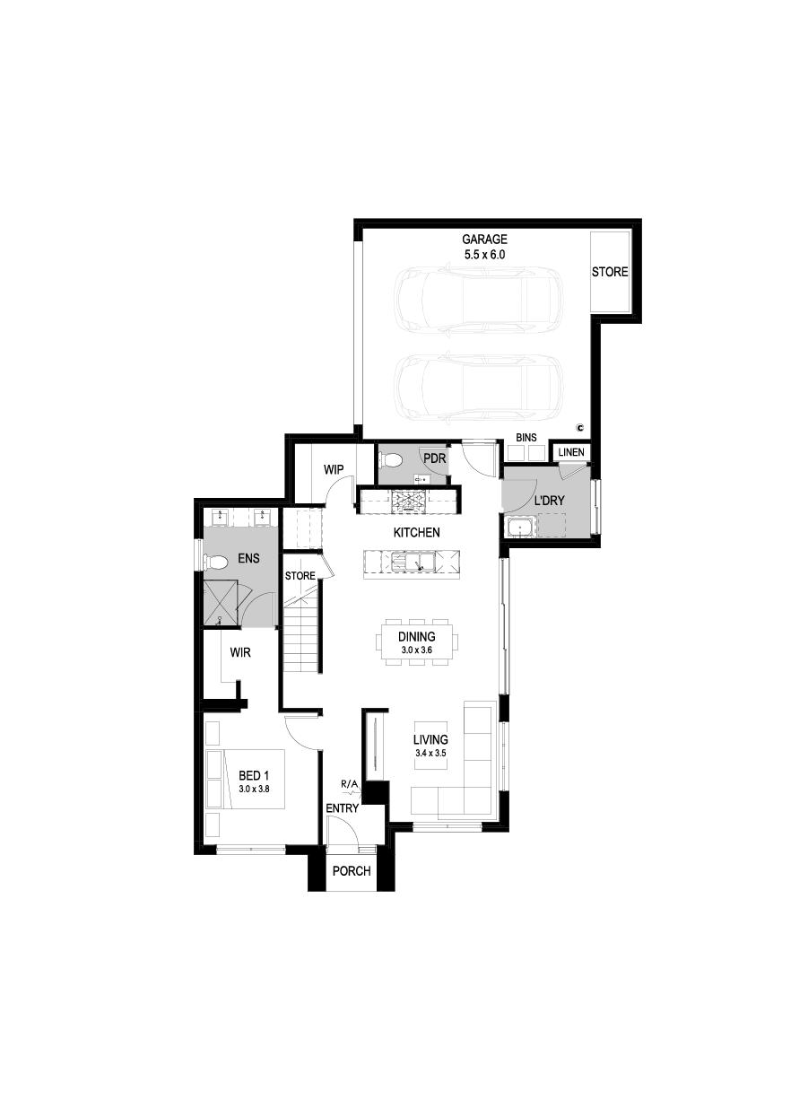 23 Ground Floor Floorplan (Standard - Flipped)