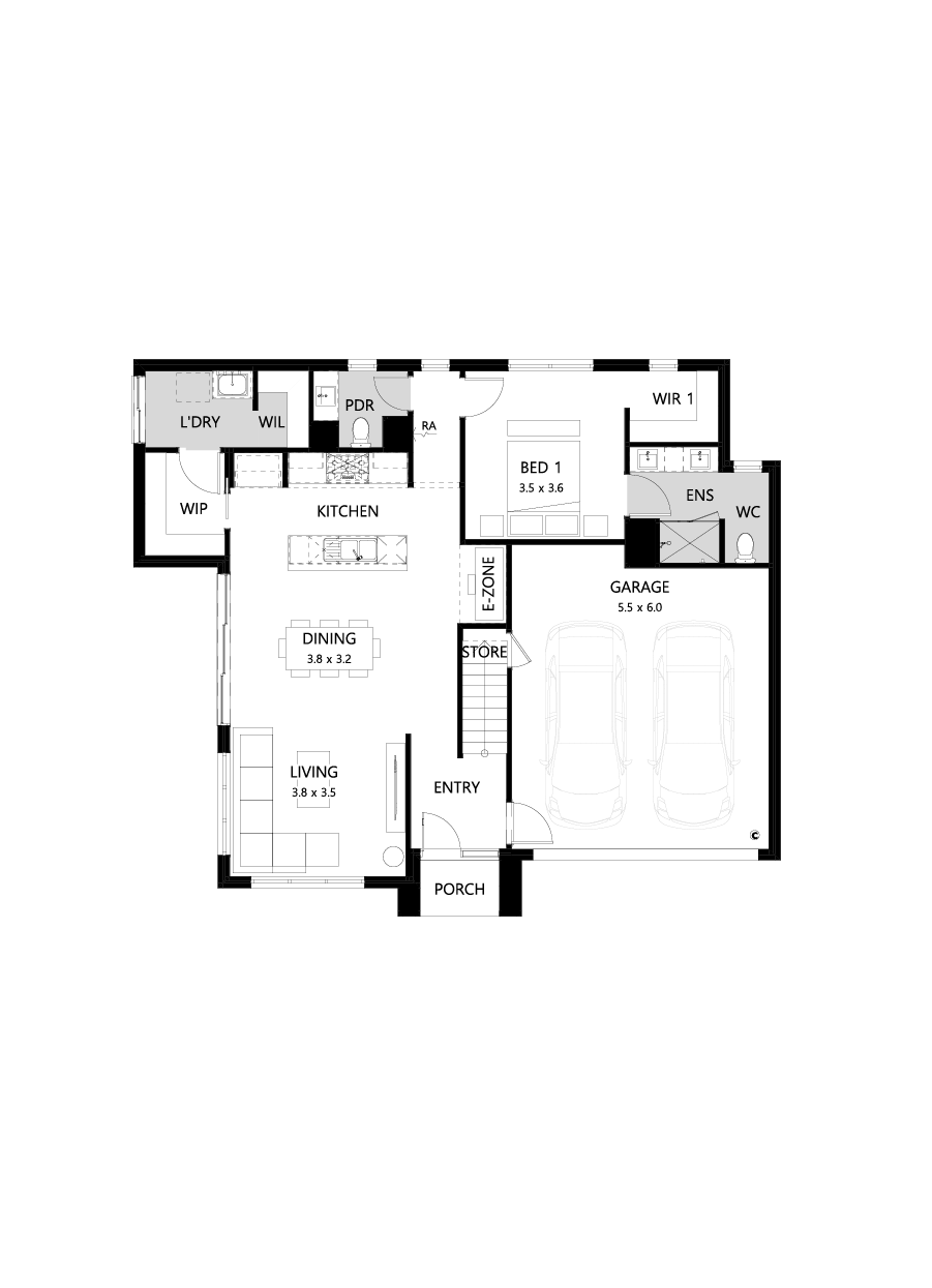 25 Ground Floor Floorplan (Standard - Flipped)