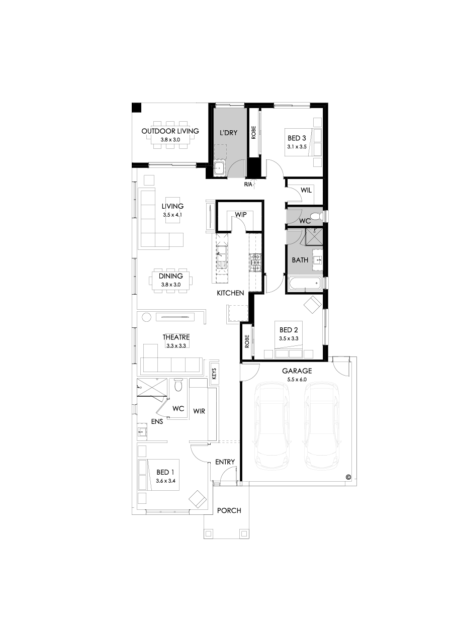 23  Floor Floorplan (3 bedrooms - Flipped)