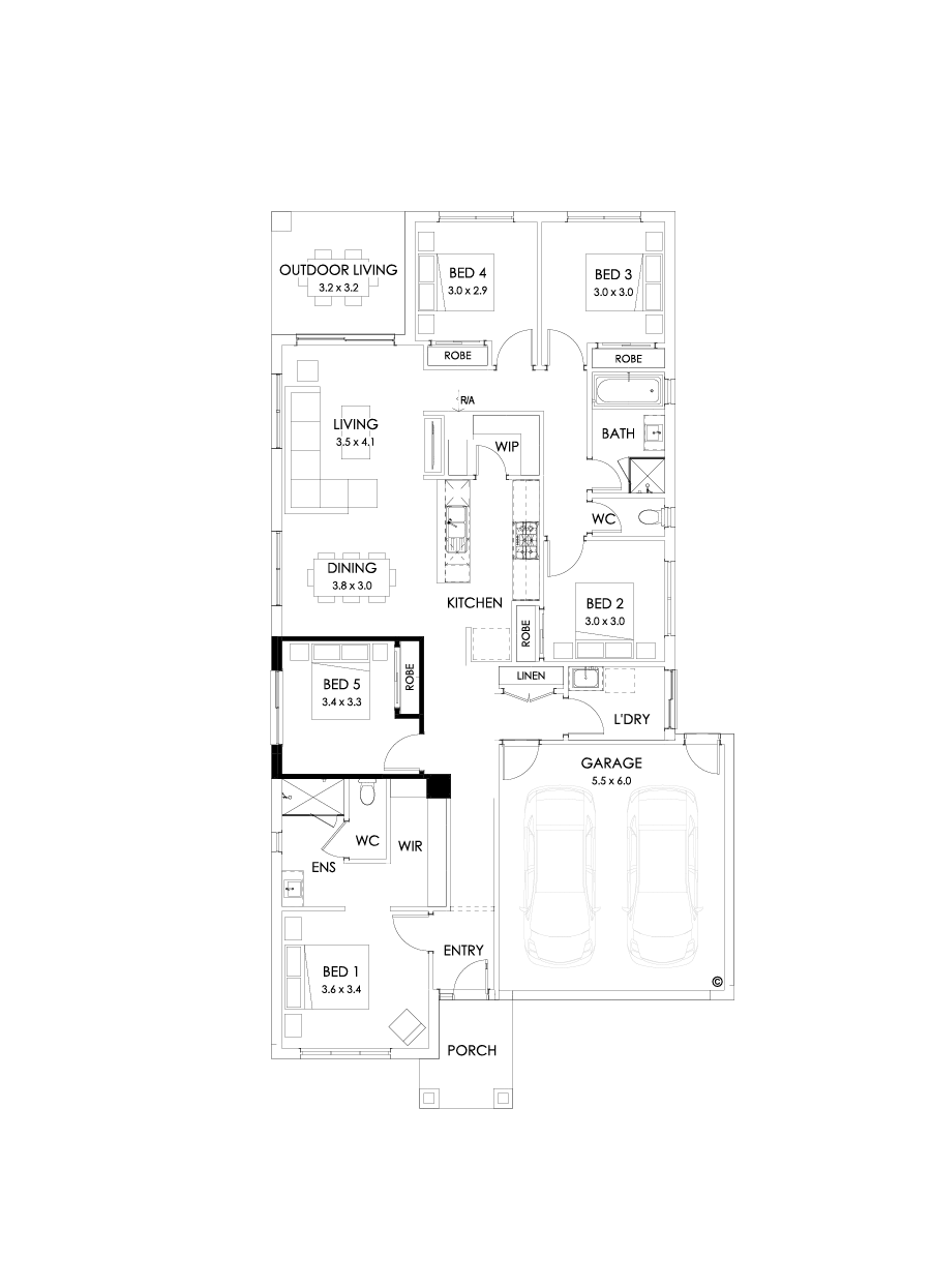 23  Floor Floorplan (5th bedroom - Flipped)