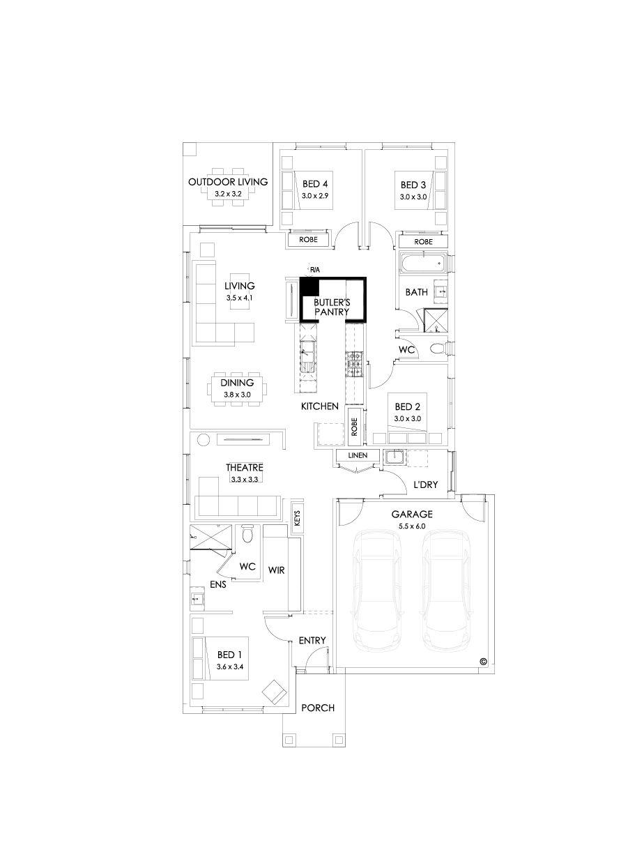 23  Floor Floorplan (Butler's pantry - Flipped)