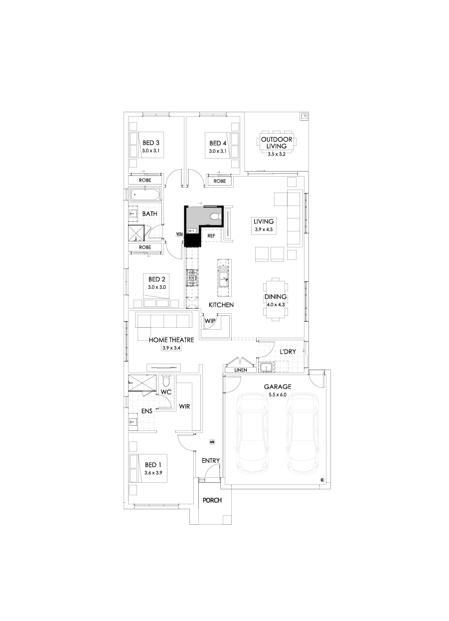 24  Floor Floorplan (Powder room - Flipped)