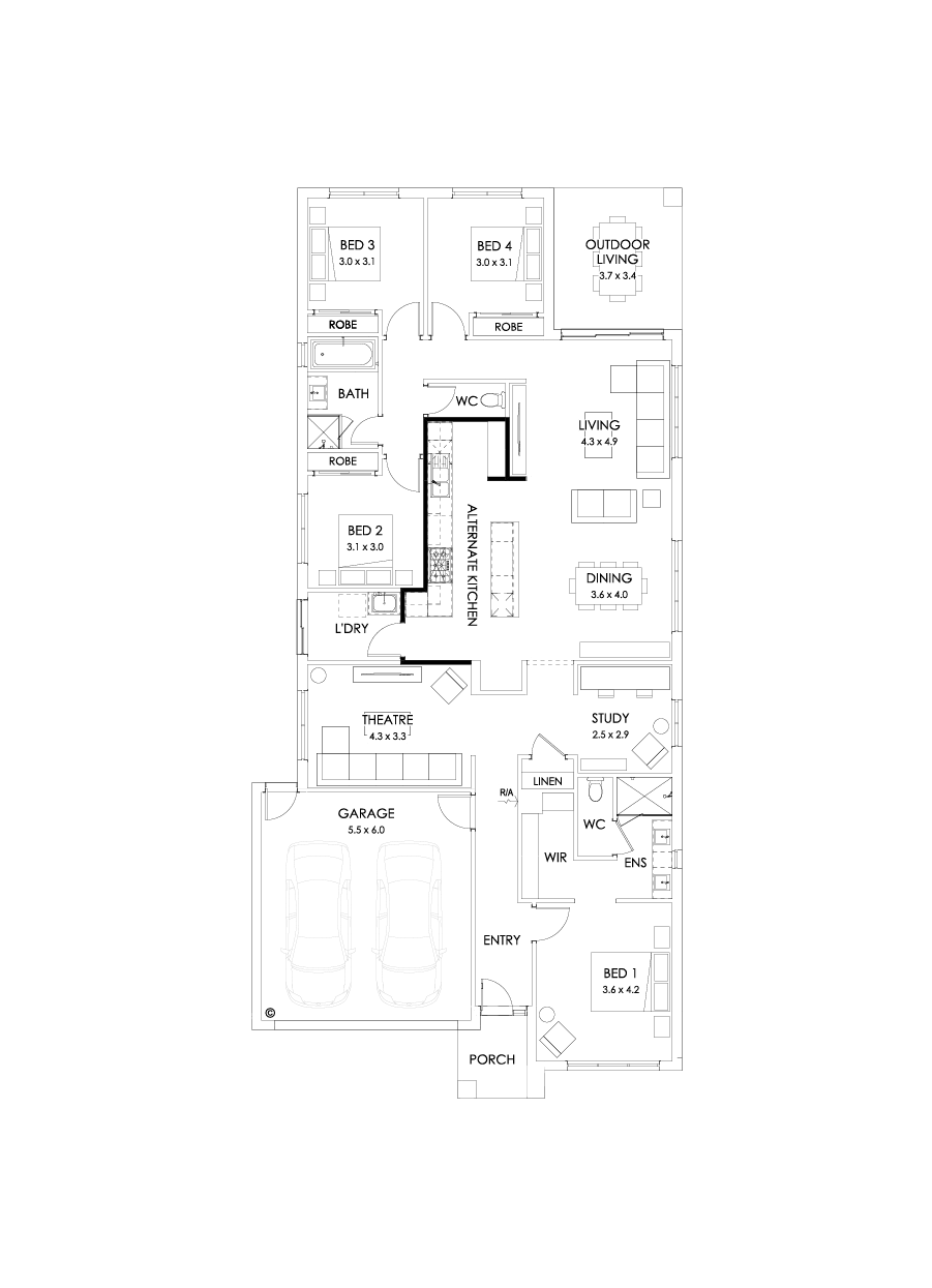 26  Floor Floorplan (Alternate kitchen)