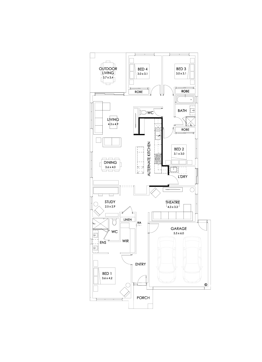 26  Floor Floorplan (Alternate kitchen - Flipped)