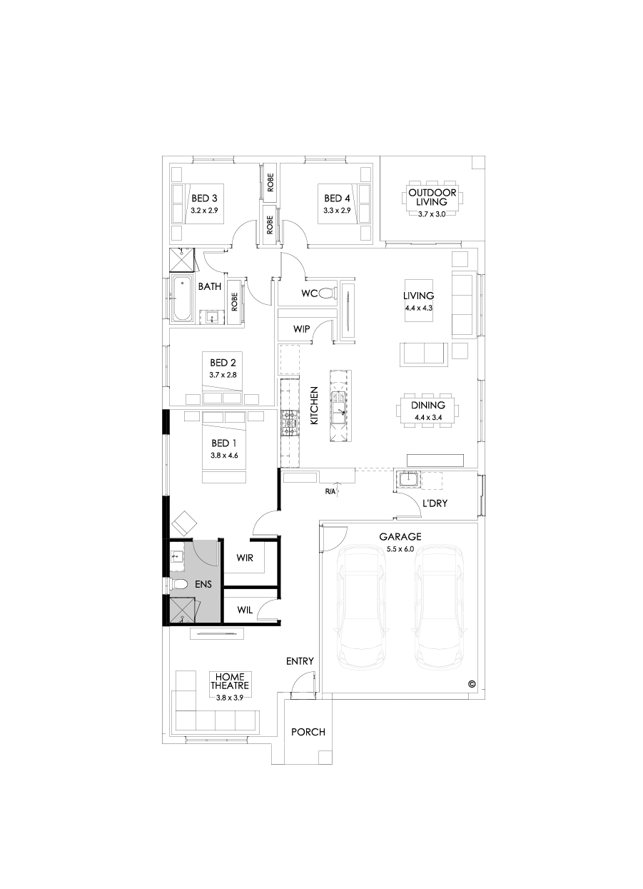 25  Floor Floorplan (Alternate theatre - Flipped)