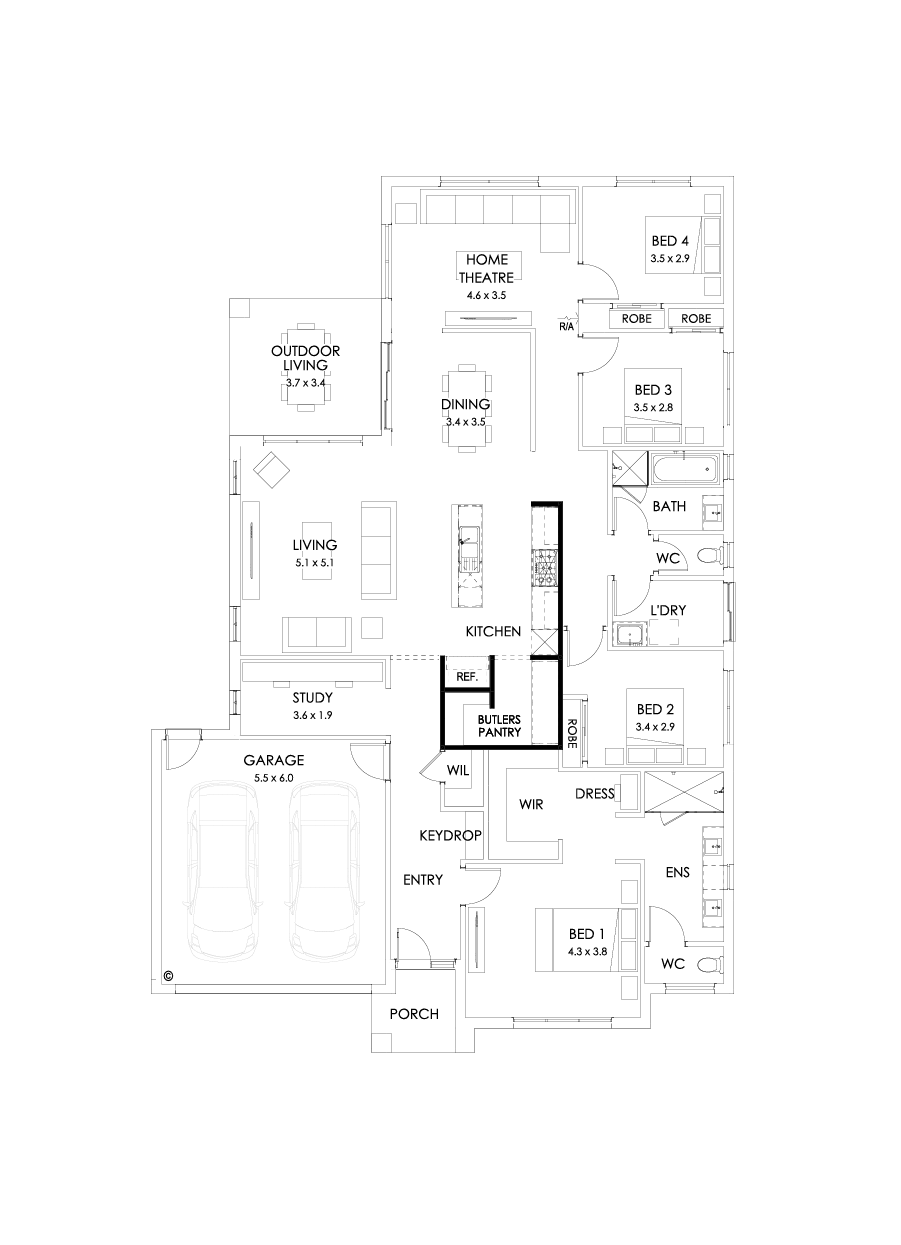 28  Floor Floorplan (Butler's pantry - Included)