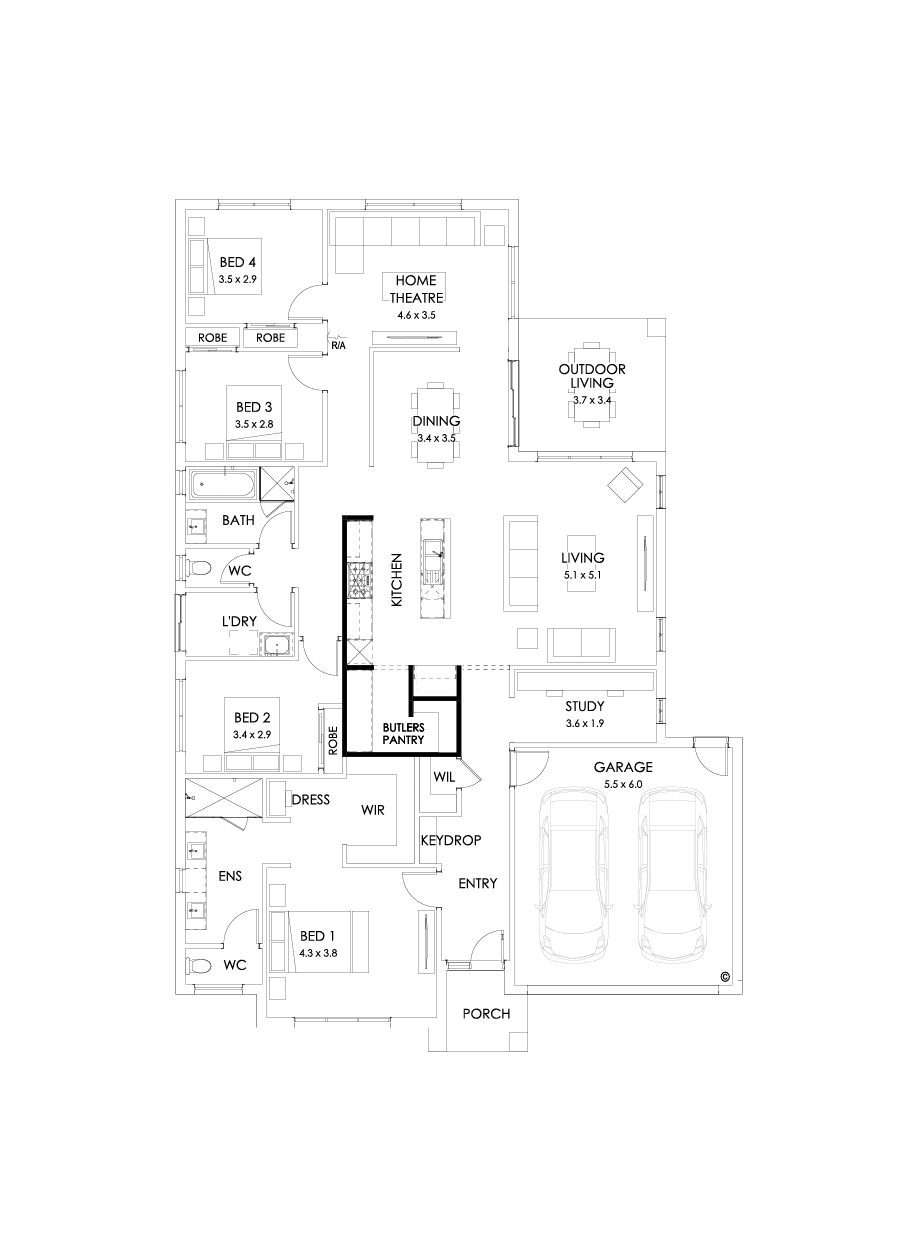 28  Floor Floorplan (Butler's pantry - Included - Flipped)