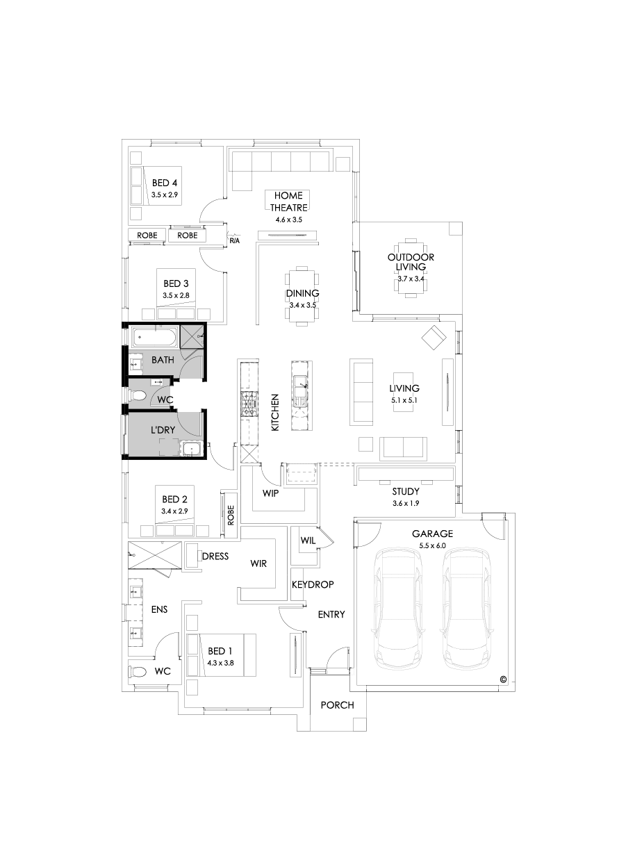 28  Floor Floorplan (Powder room - Flipped)