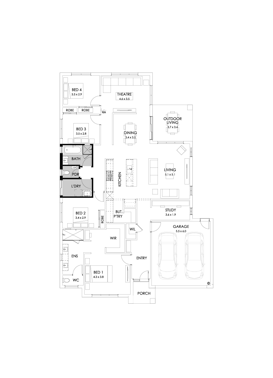 28  Floor Floorplan (Powder room - Flipped)