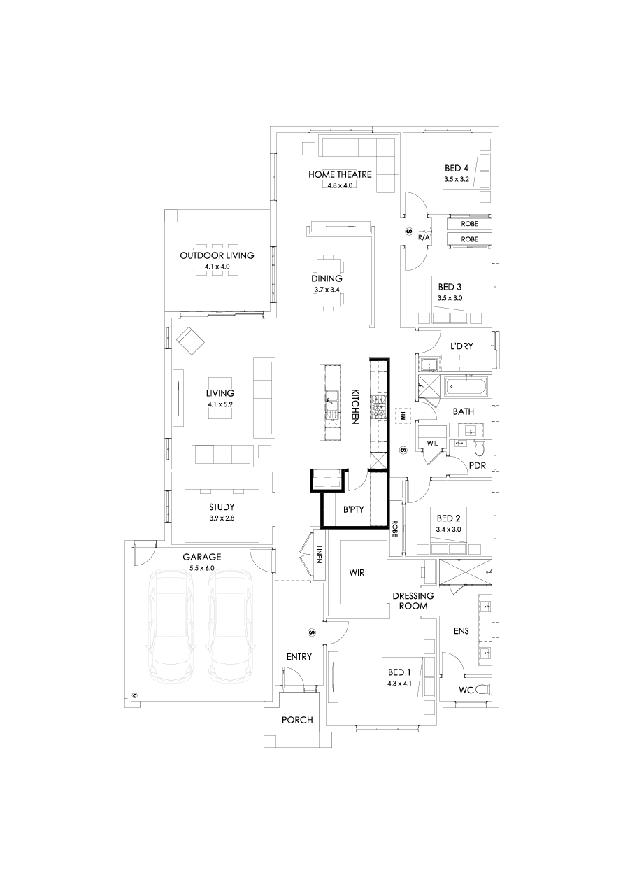 32  Floor Floorplan (Butler's pantry - Included)