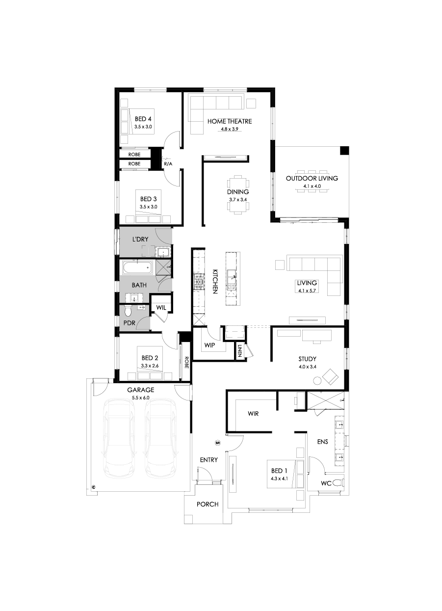 32  Floor Floorplan (Rear flip)