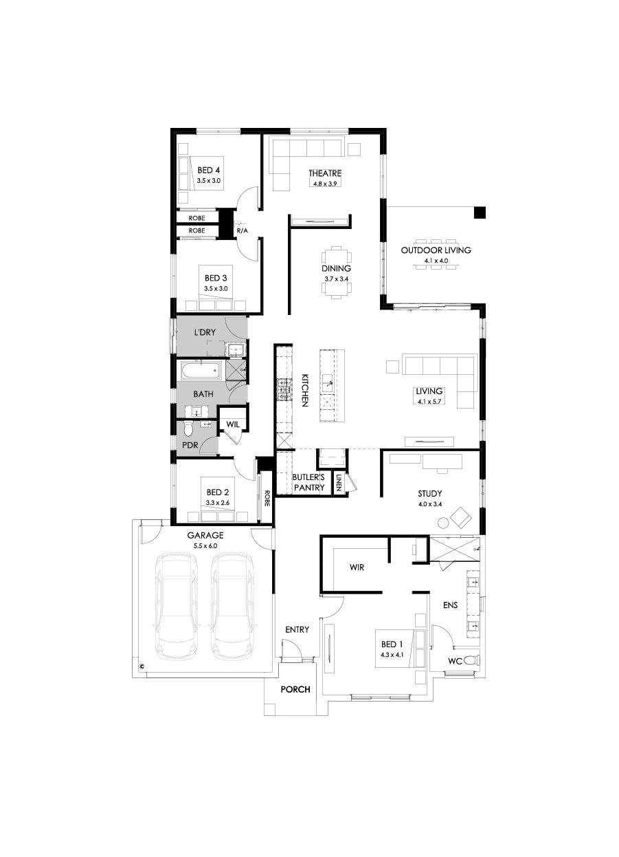32  Floor Floorplan (Rear flip)
