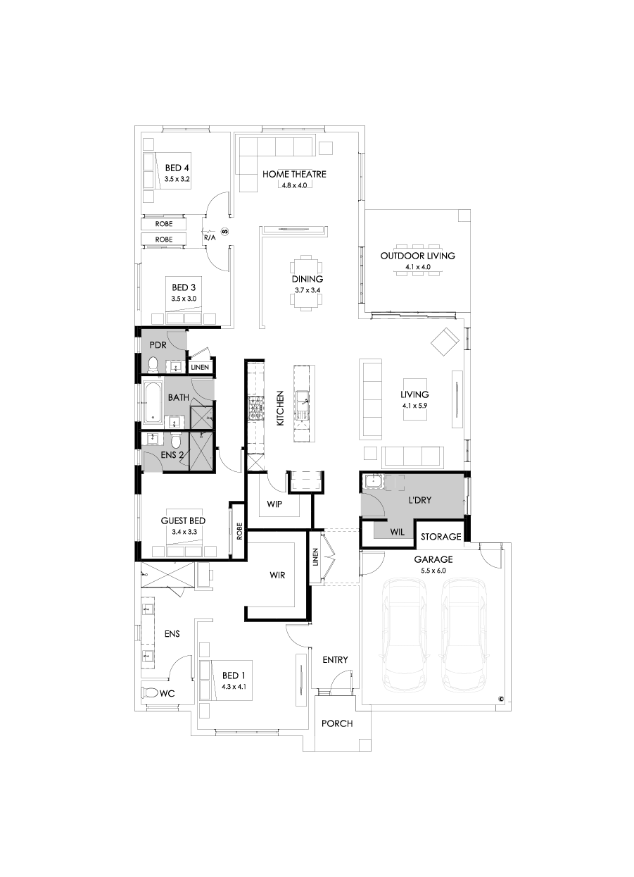 32  Floor Floorplan (Additional ensuite - Flipped)
