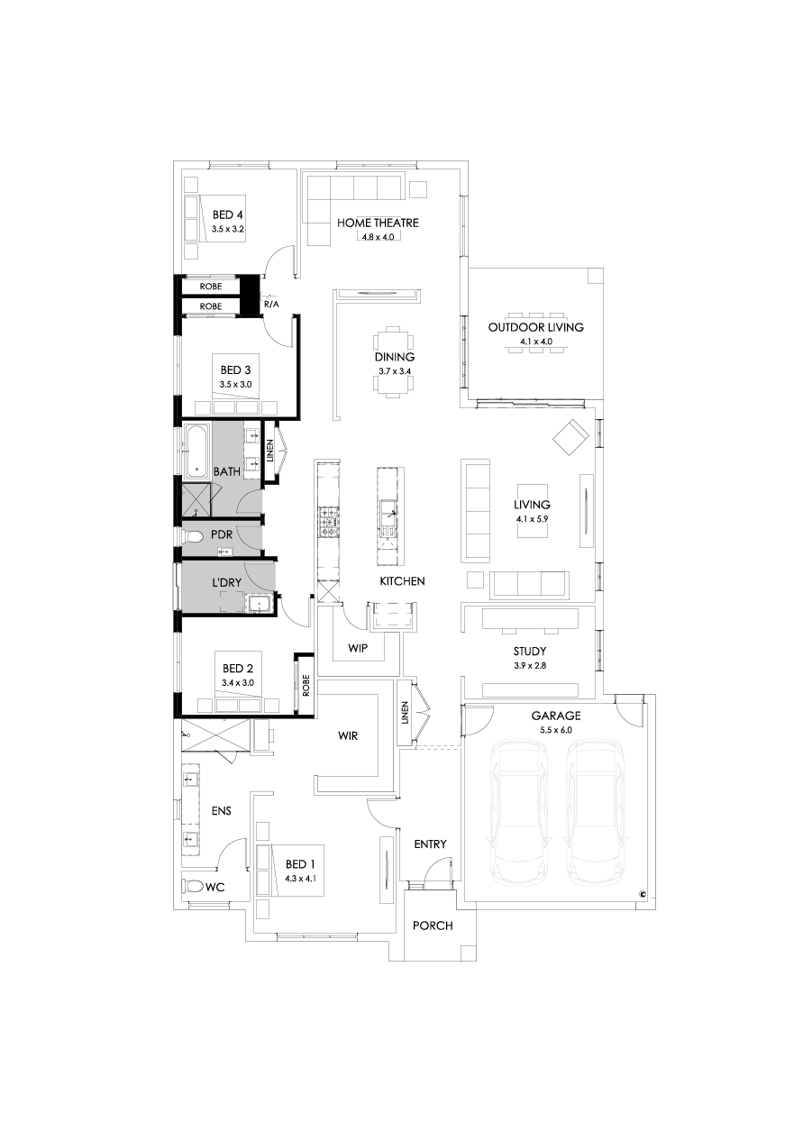 32  Floor Floorplan (Bathroom upgrade - Flipped)