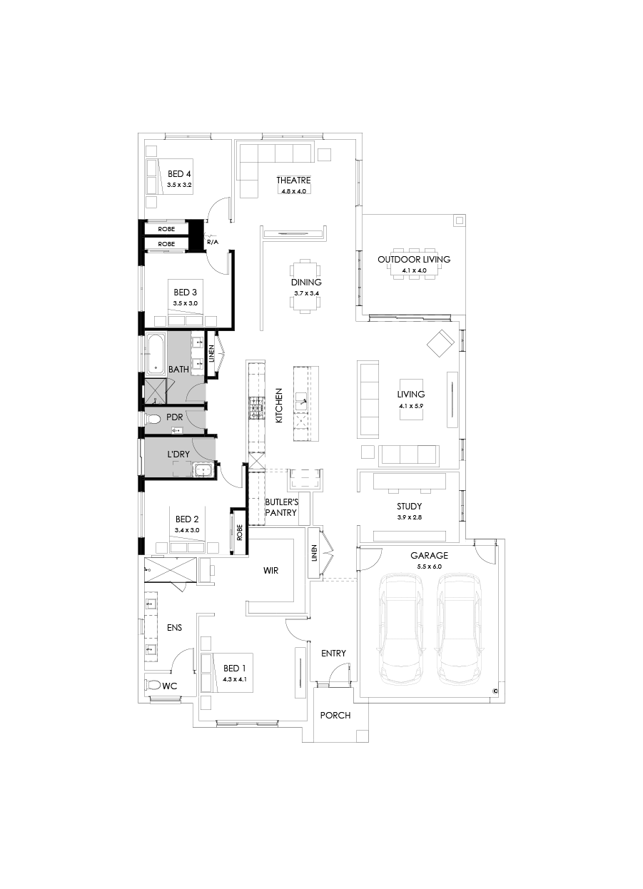 32  Floor Floorplan (Bathroom upgrade - Flipped)