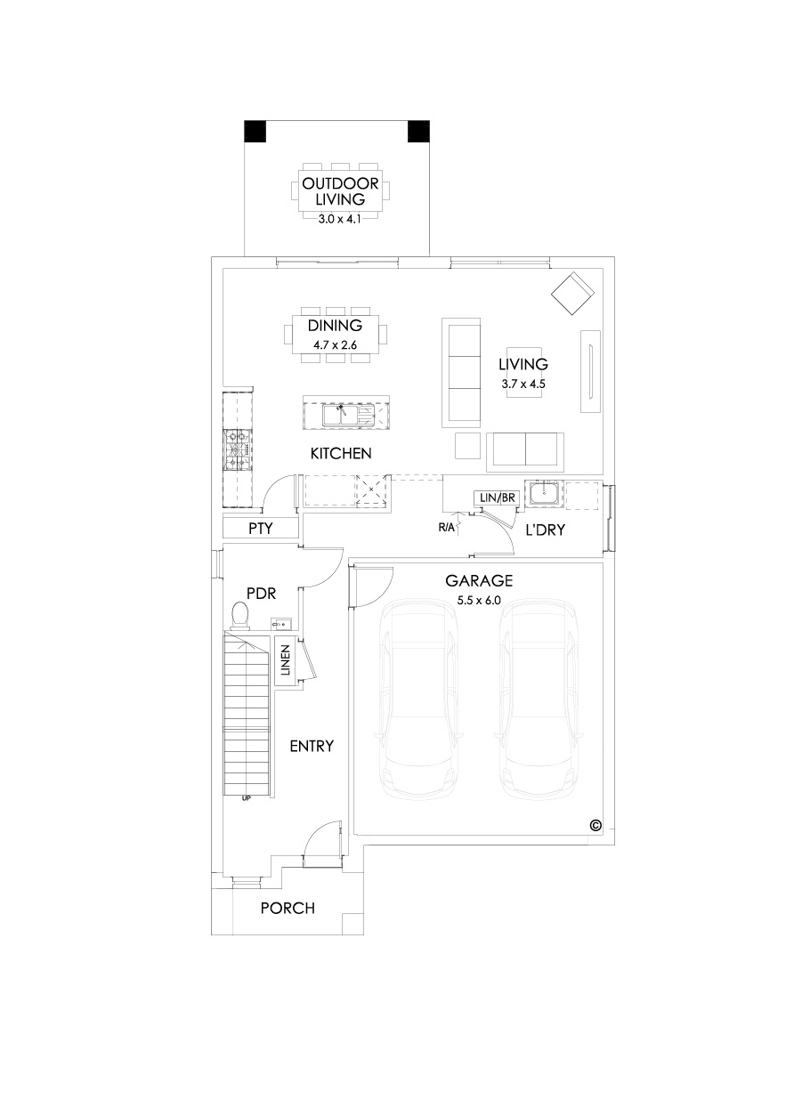 26 Ground Floor Floorplan (Outdoor living - Flipped)
