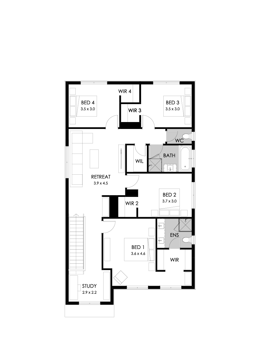 28 First Floor Floorplan (Standard - Flipped)
