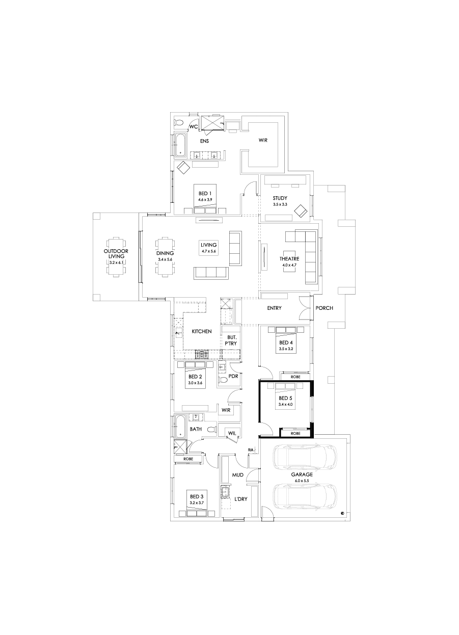 38  Floor Floorplan (5th bedroom)