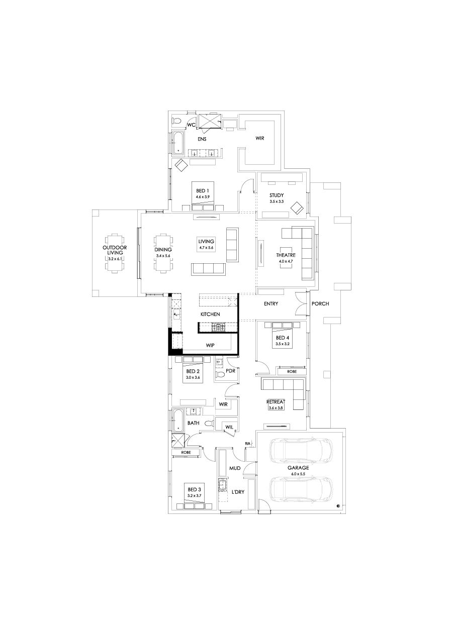 38  Floor Floorplan (Alternate kitchen)
