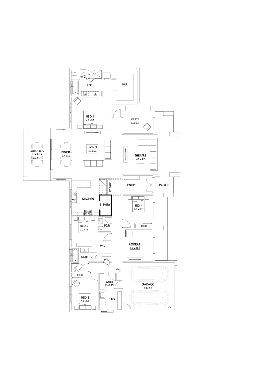 38  Floor Floorplan (Butler's pantry - Included)