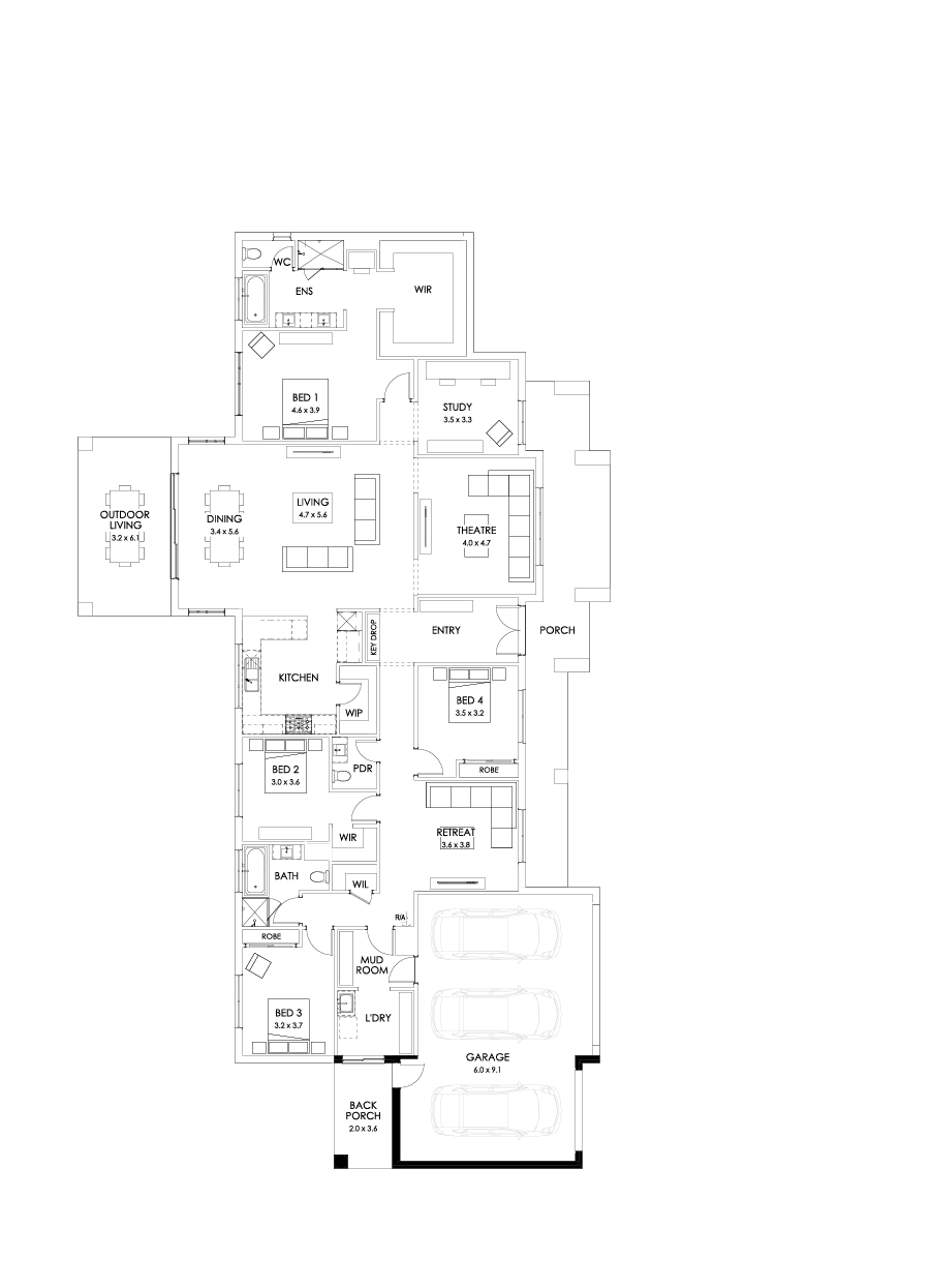 38  Floor Floorplan (Triple garage)