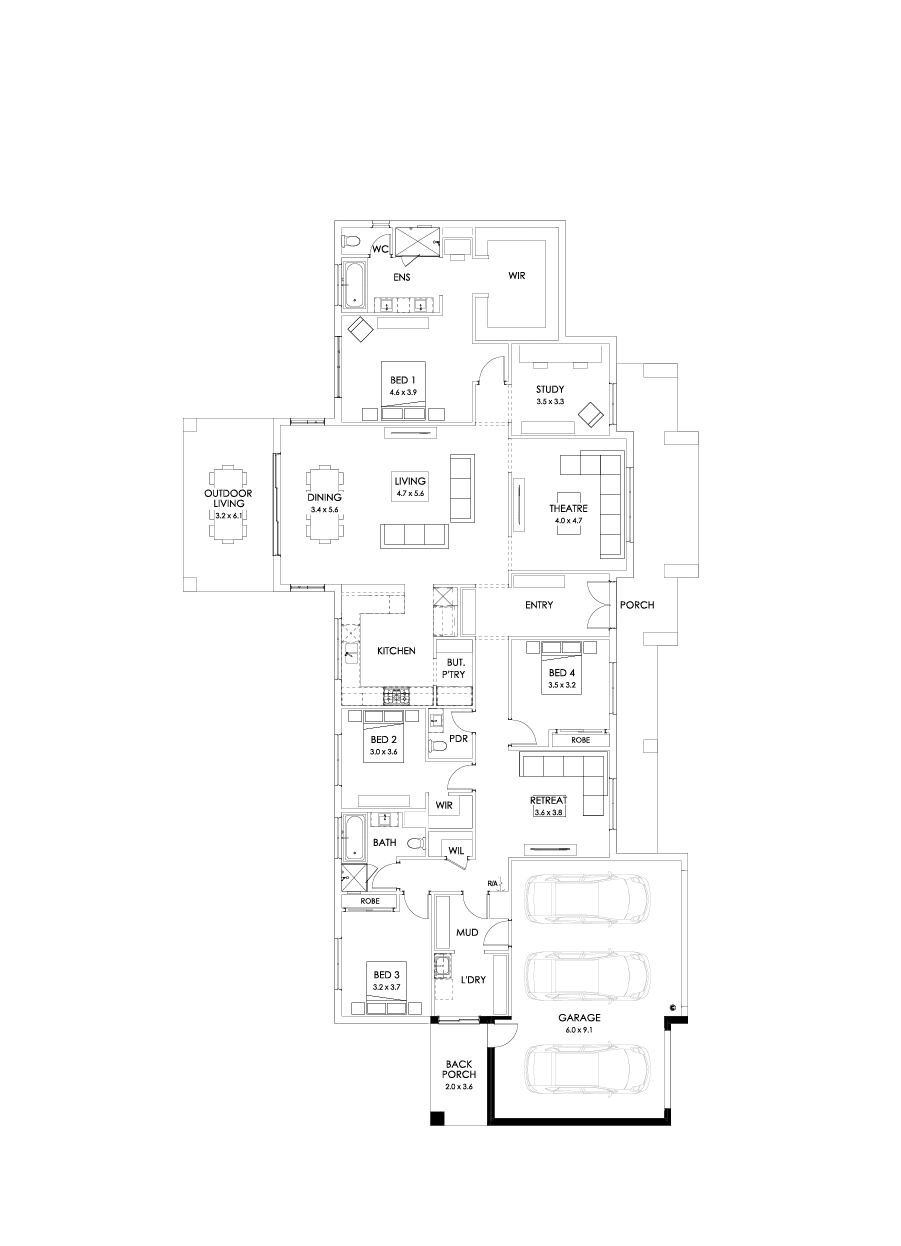 38  Floor Floorplan (Triple garage)