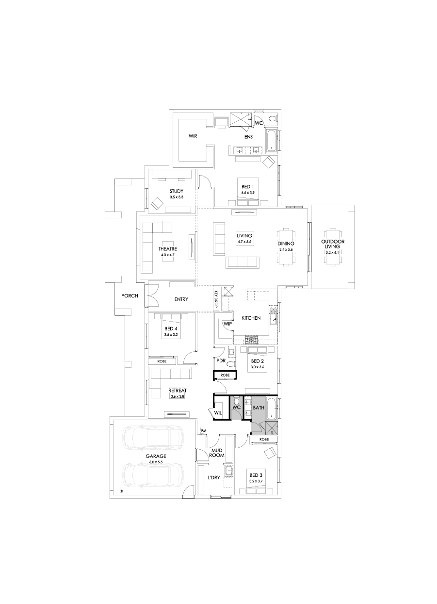 38  Floor Floorplan (Bathroom upgrade - Flipped)