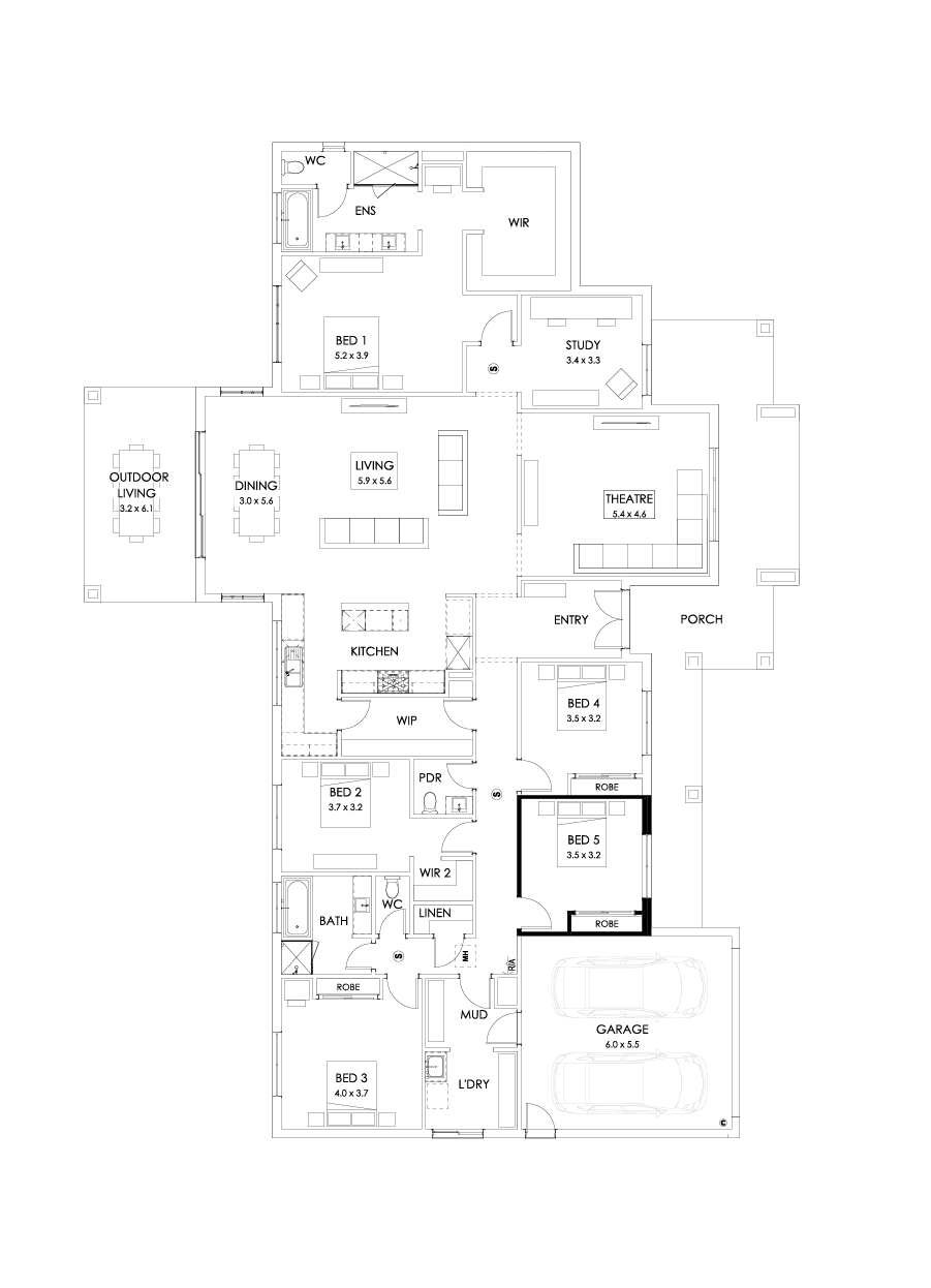 42  Floor Floorplan (5th bedroom)