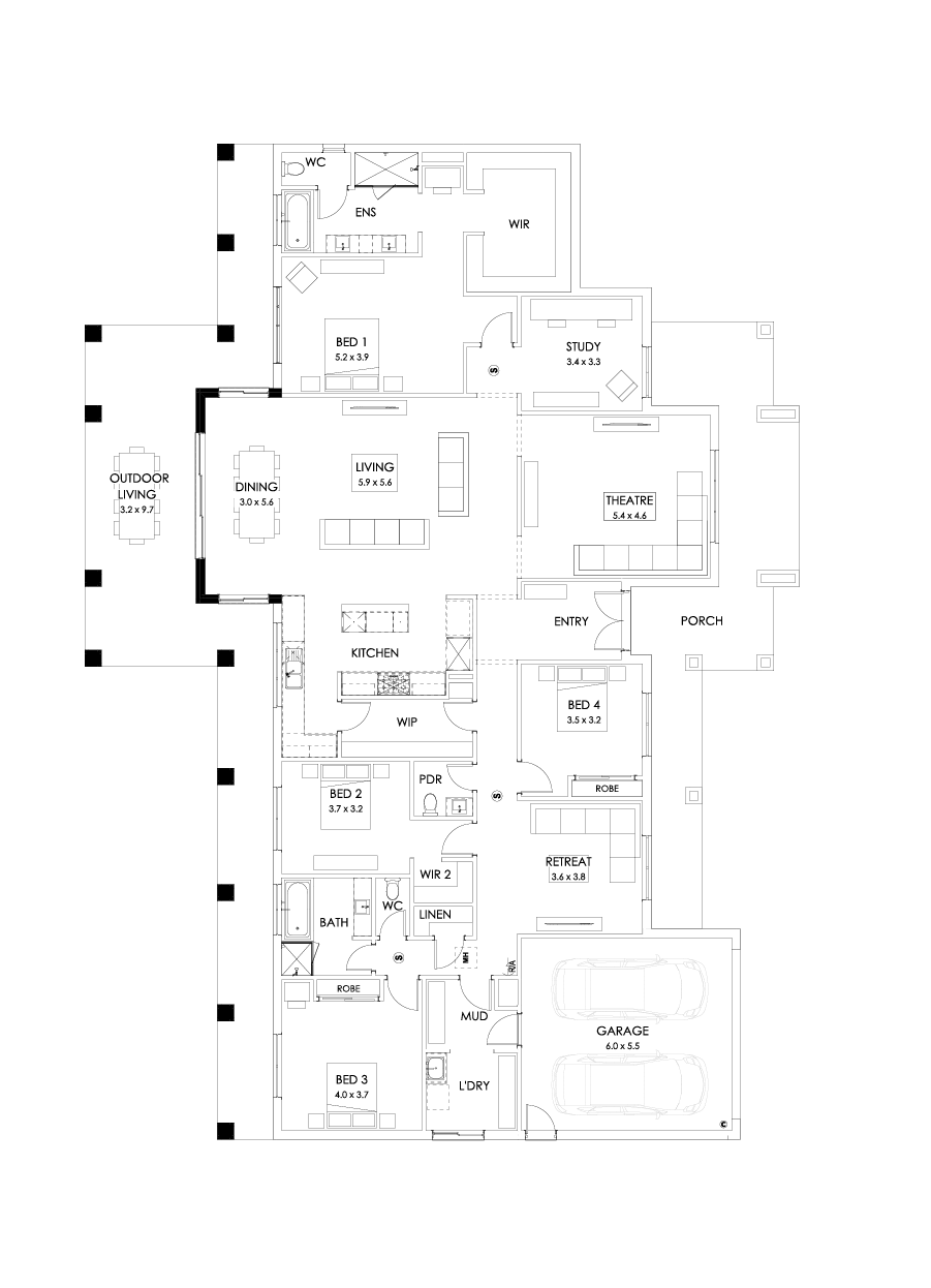 42  Floor Floorplan (Alternate grand outdoor living)