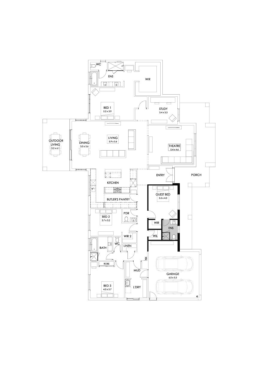42  Floor Floorplan (Alternate grand outdoor living)