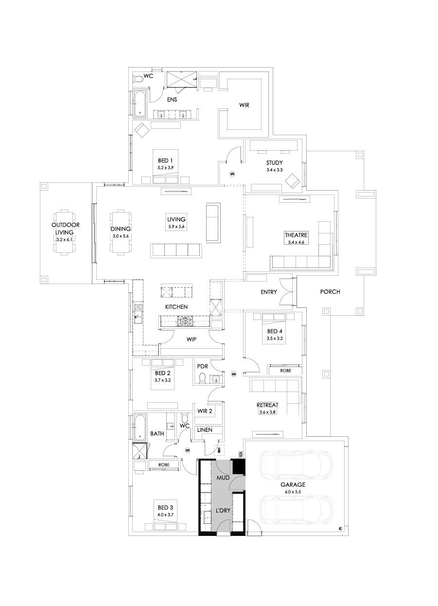 42  Floor Floorplan (Alternate laundry)