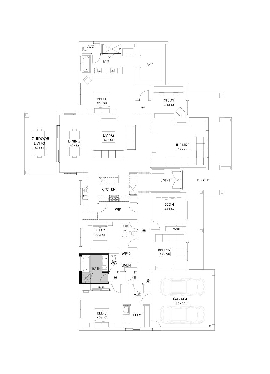42  Floor Floorplan (Bathroom upgrade)
