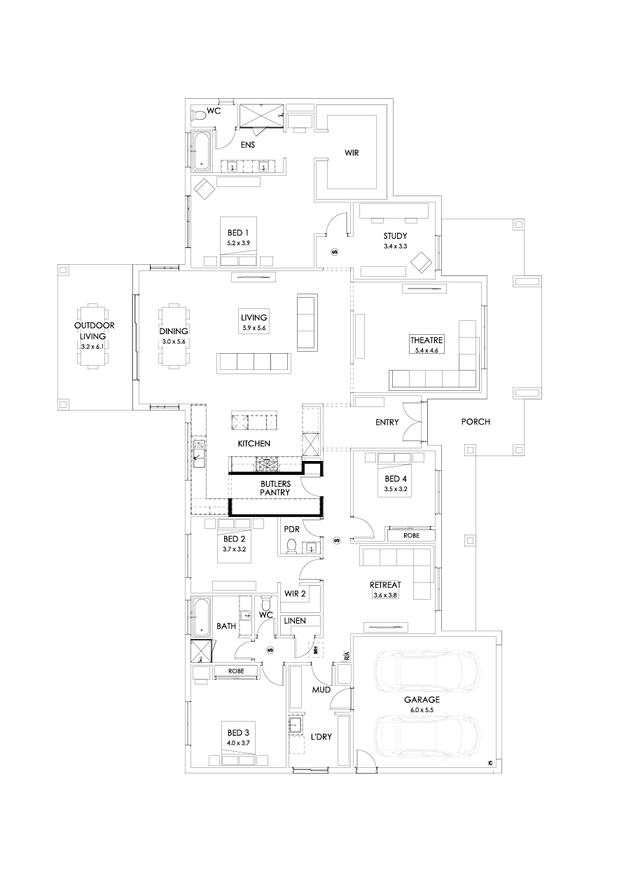 42  Floor Floorplan (Butler's pantry - Included)