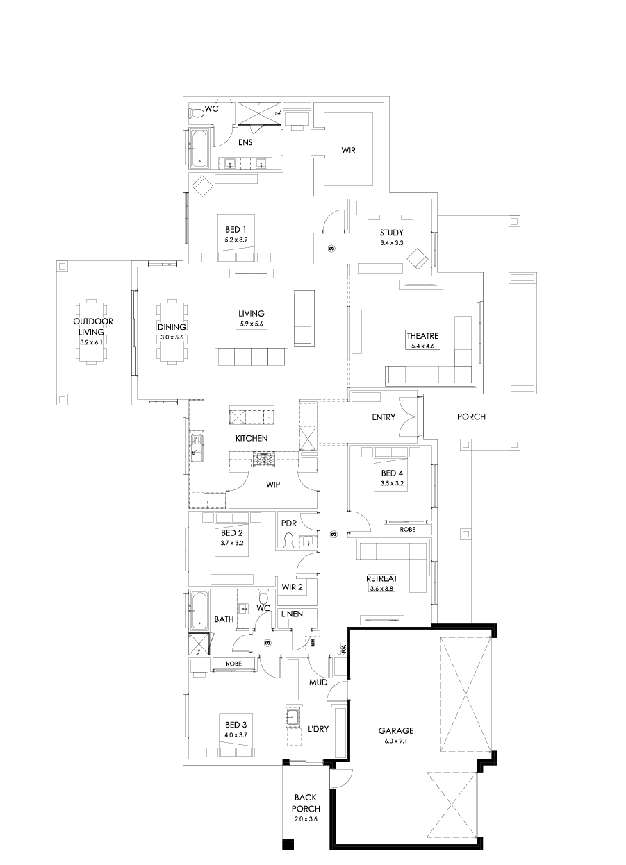42  Floor Floorplan (Triple garage)