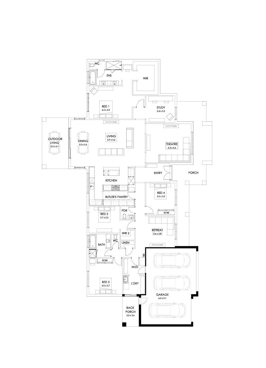 42  Floor Floorplan (Triple garage)