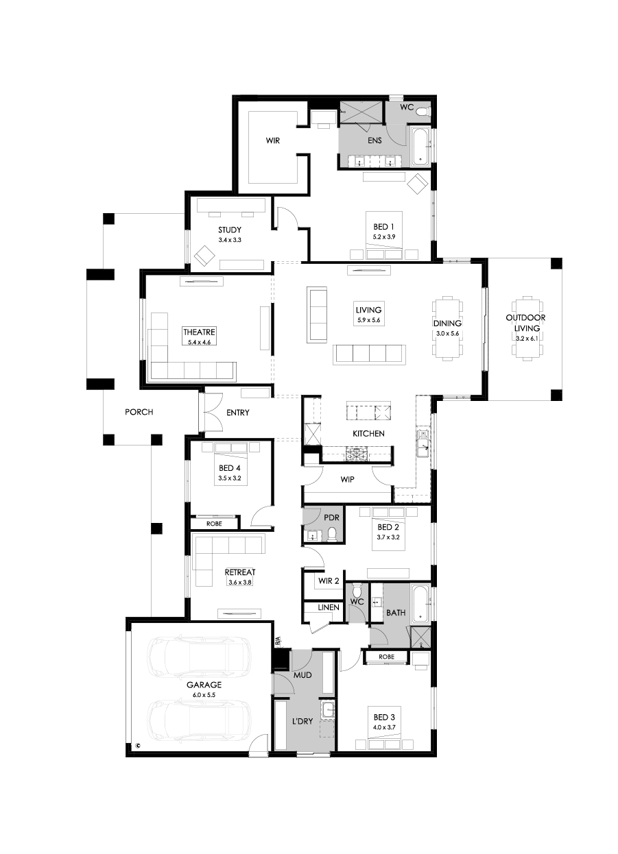 42  Floor Floorplan (Standard - Flipped)