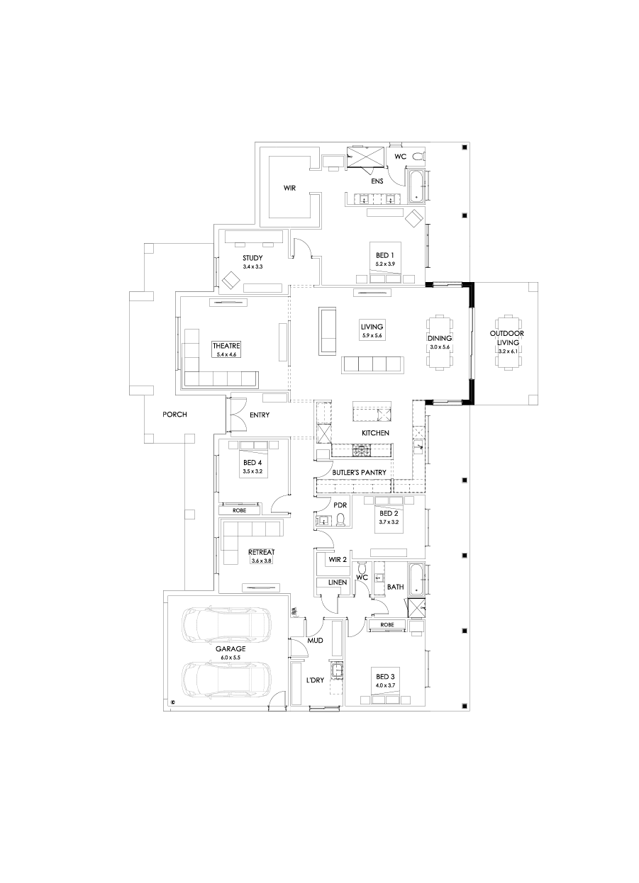 42  Floor Floorplan (Verandah - Flipped)