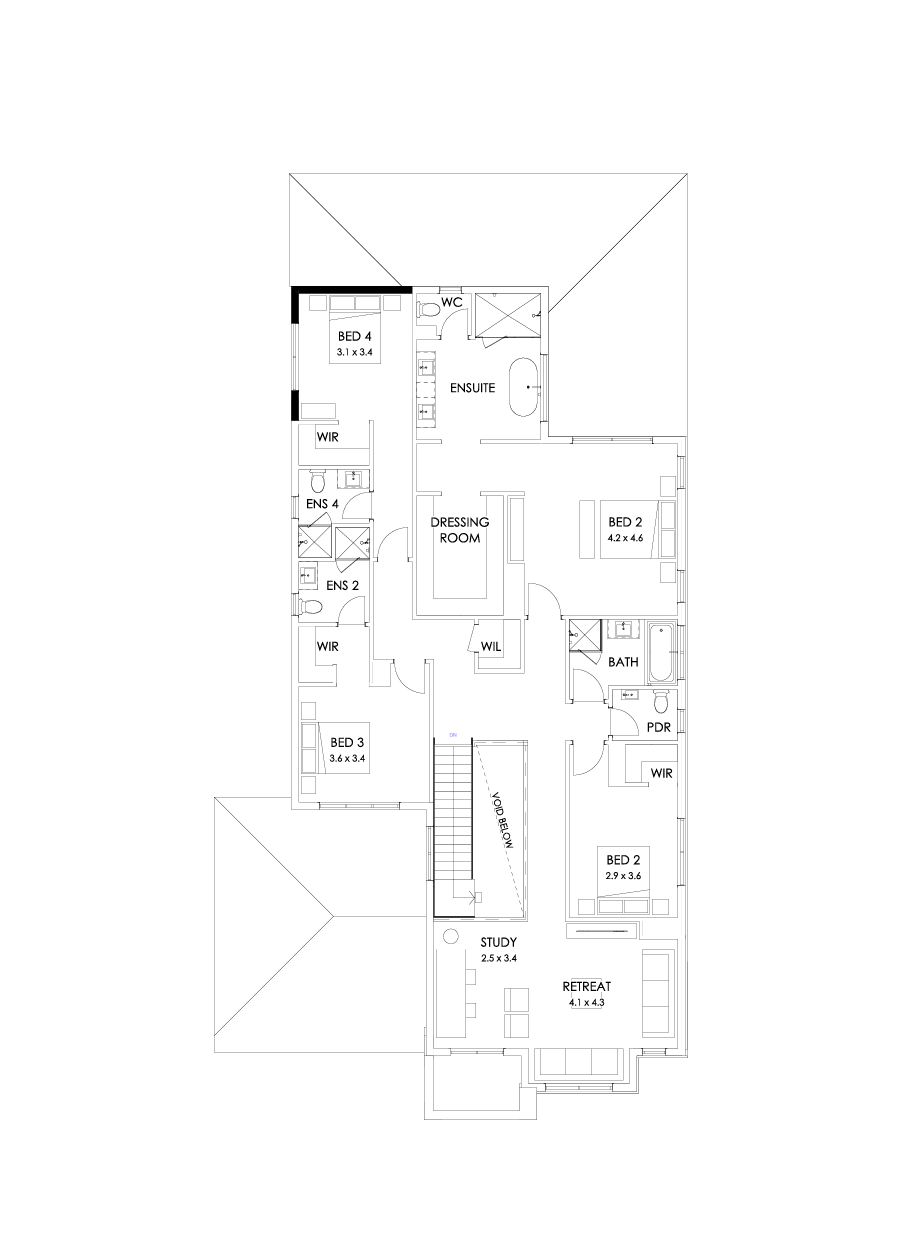 47 First Floor Floorplan (Full width outdoor living)