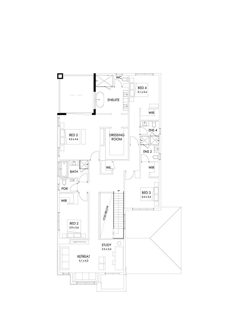 47 First Floor Floorplan (Rear balcony - Flipped)