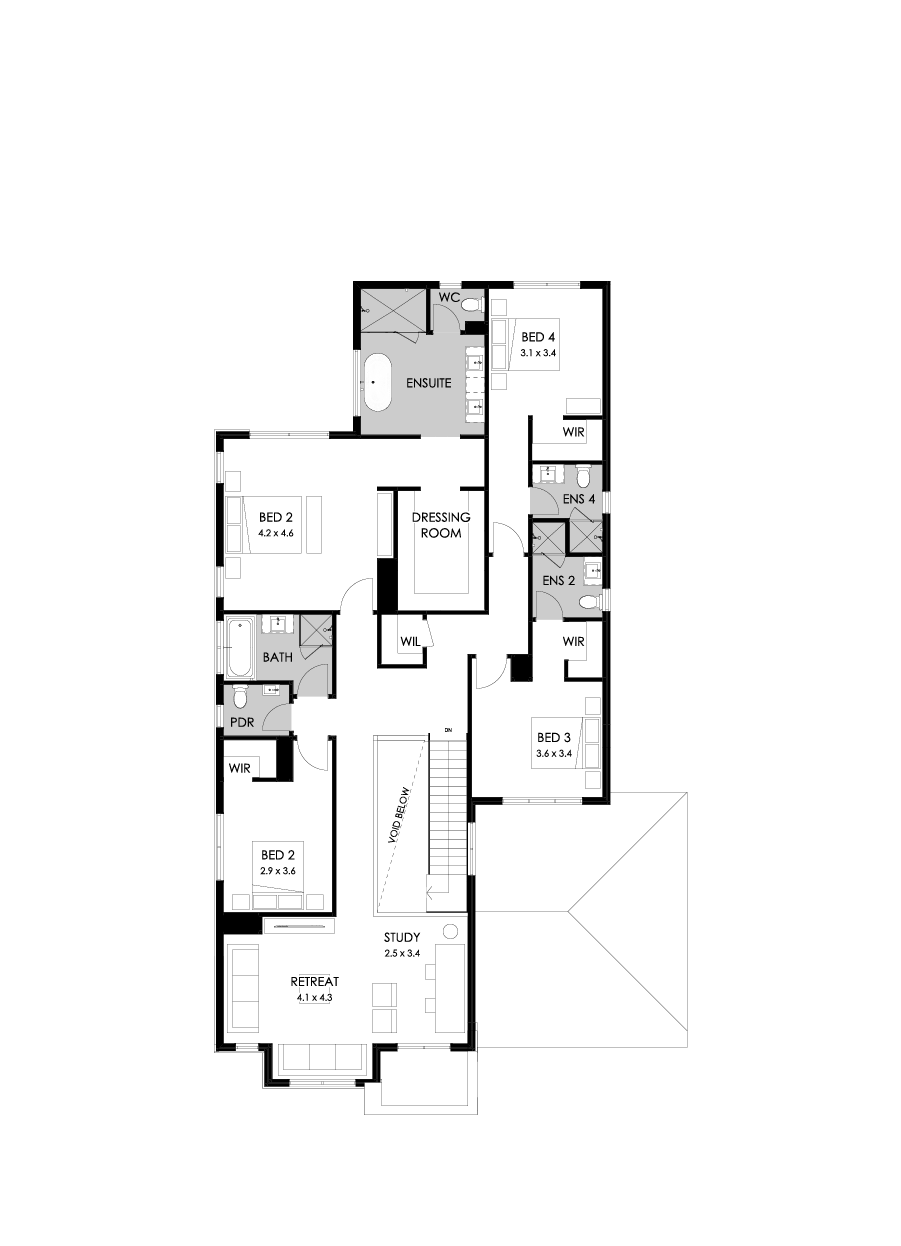 47 First Floor Floorplan (Standard - Flipped)