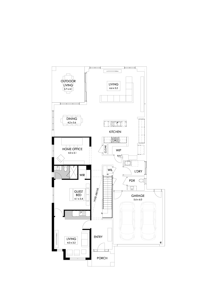 47 Ground Floor Floorplan (Guest wing - Flipped)