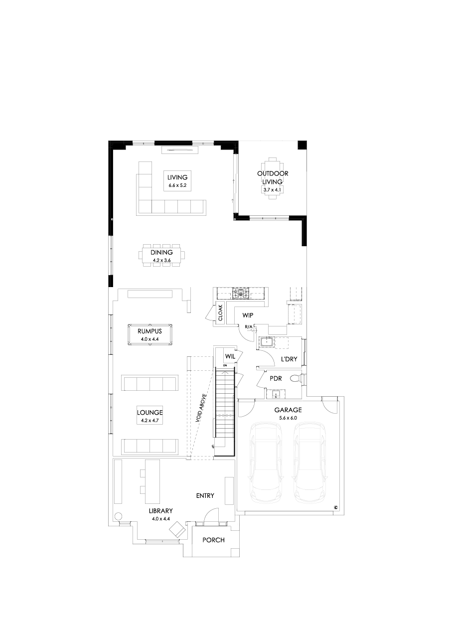 47 Ground Floor Floorplan (Rear flip - Flipped)
