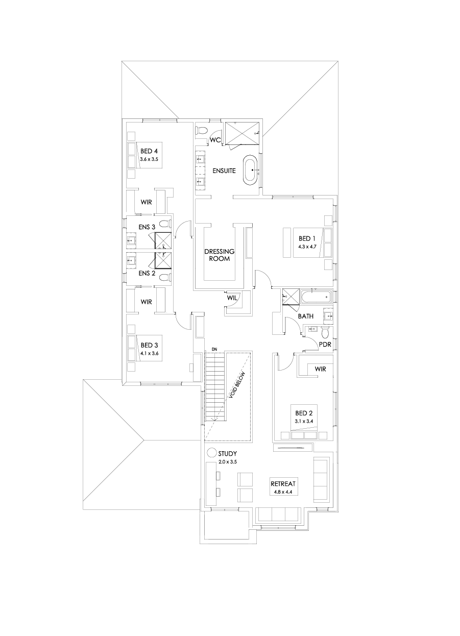 49 First Floor Floorplan (Full width outdoor living)