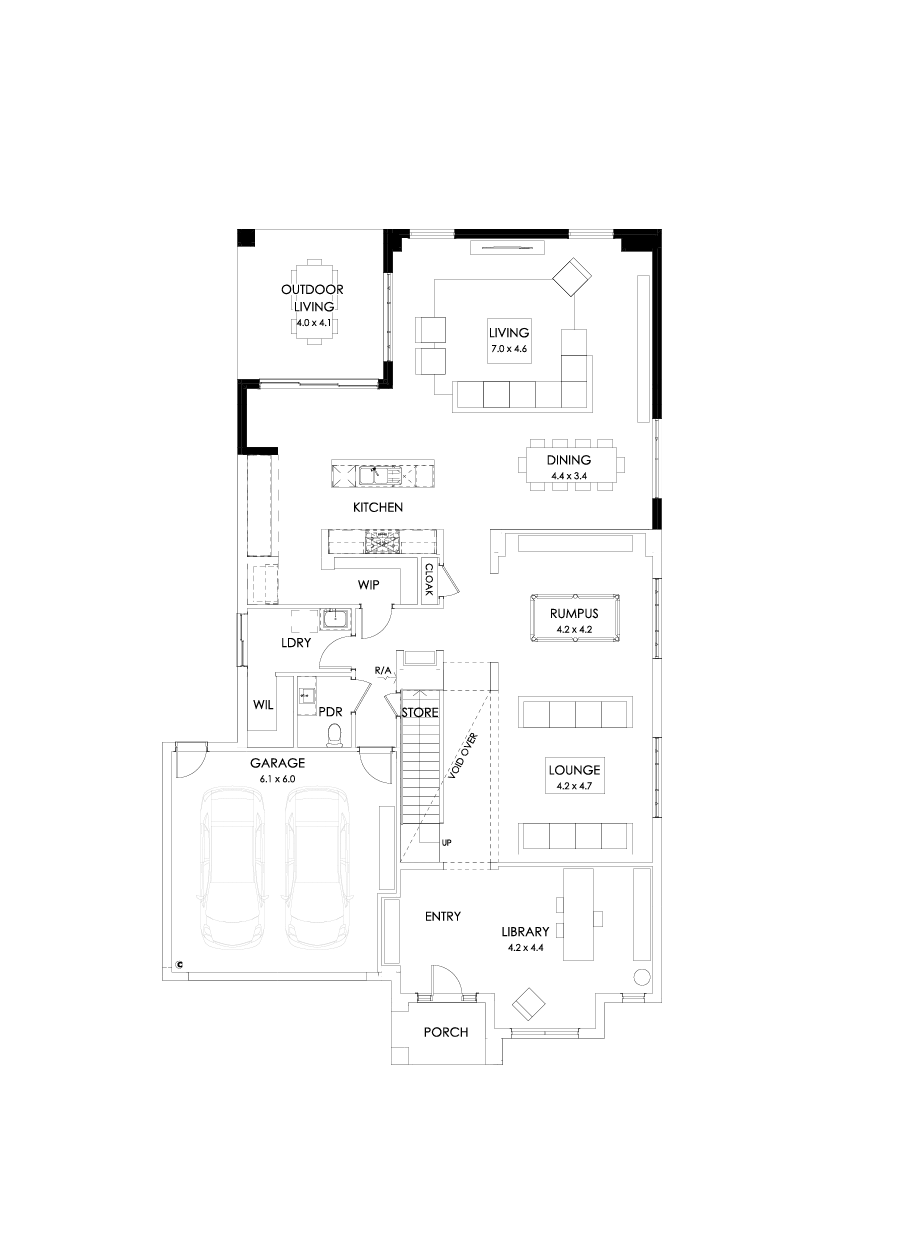 49 Ground Floor Floorplan (Rear flip)
