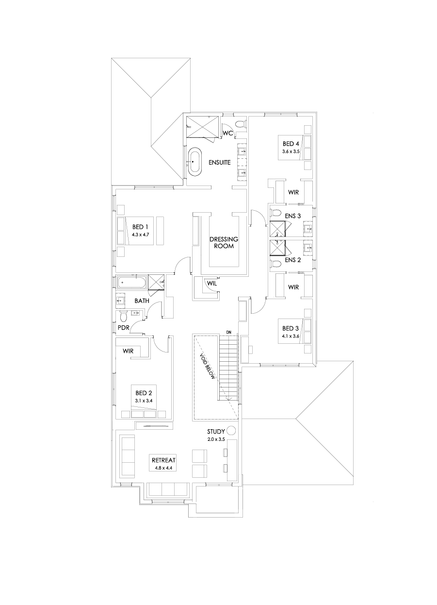 49 First Floor Floorplan (Grand outdoor living - Flipped)