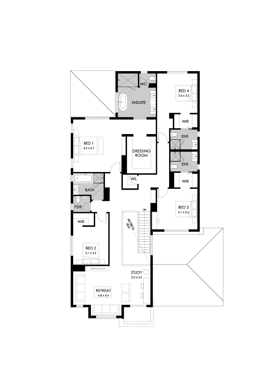 49 First Floor Floorplan (Standard - Flipped)